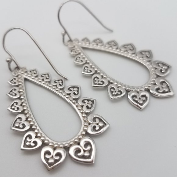 Rhodium Plated Silver Earring (Fine Jewelry) - Picture 1 of 2